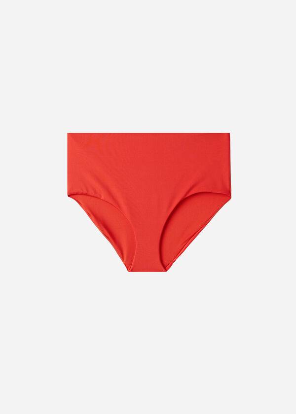 braguita de bikini ecológica de indonesia con cintura alta moldeadora calzedonia para mujer color rojo