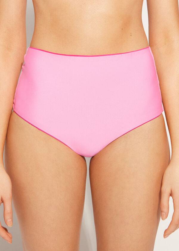 braguita de bikini ecológica de indonesia con cintura alta moldeadora calzedonia para mujer color rosa