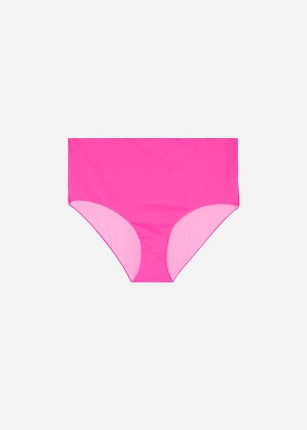 braguita de bikini ecológica de indonesia con cintura alta moldeadora calzedonia para mujer color rosa