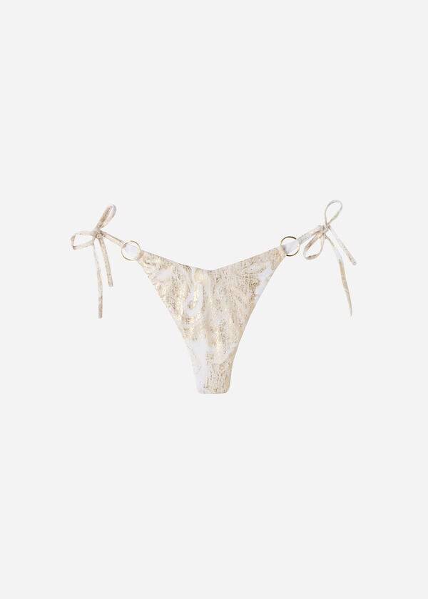 braguita de bikini brasileña melbourne de corte alto en v de calzedonia para mujer color dorado