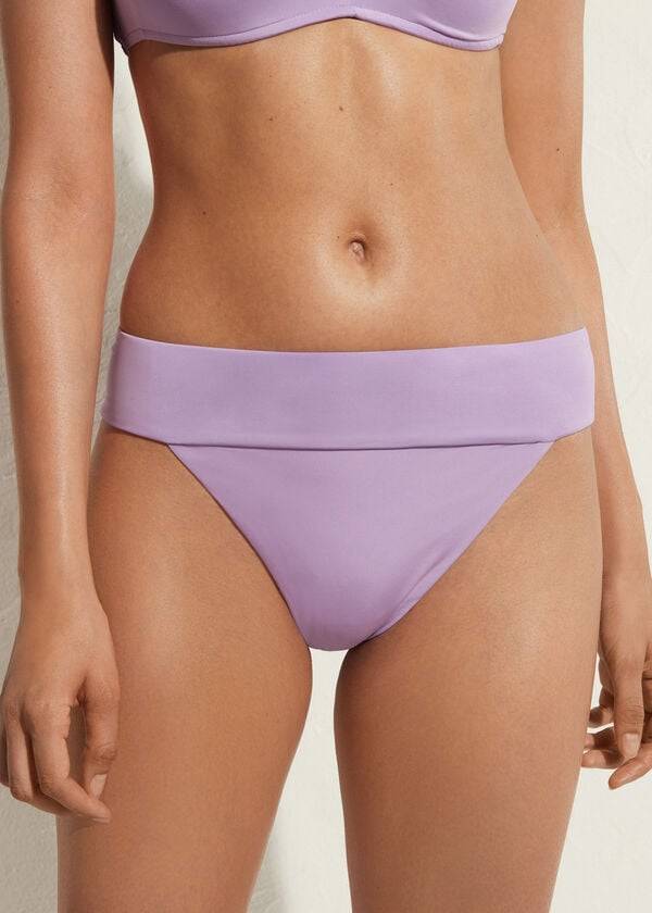 braguita de bikini brasileña de cintura alta de calzedonia para mujer color morado