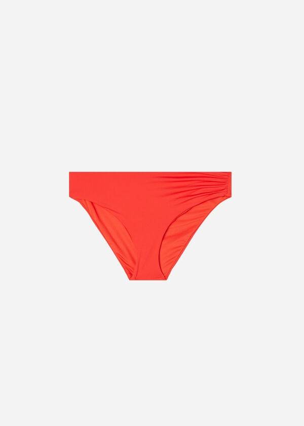 braguita de bikini ecológica de cintura alta calzedonia para mujer color rojo