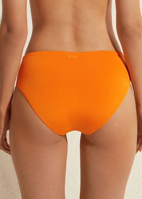 braguita de bikini ecológica de cintura alta de calzedonia para mujer color naranja