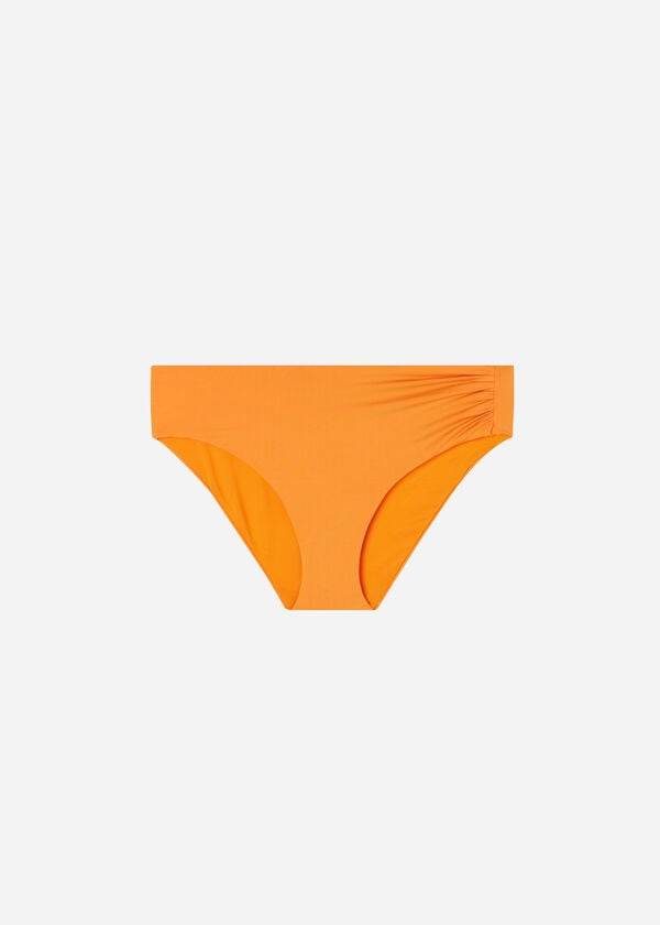 braguita de bikini ecológica de cintura alta de calzedonia para mujer color naranja