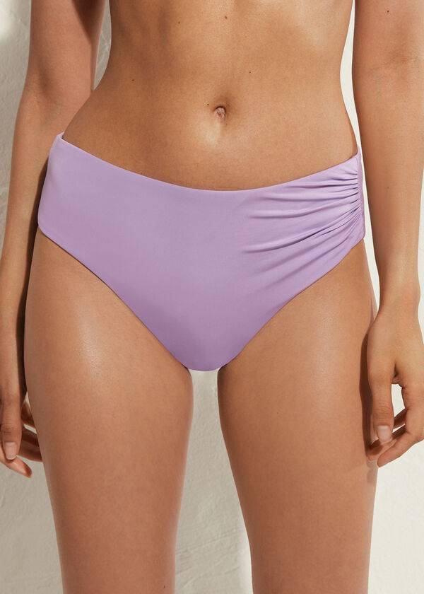 braguita de bikini ecológica de indonesia de cintura alta color morado para mujer de calzedonia