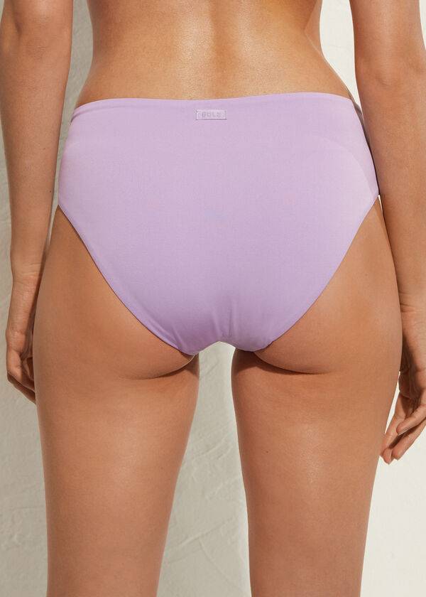 braguita de bikini ecológica de indonesia de cintura alta color morado para mujer de calzedonia