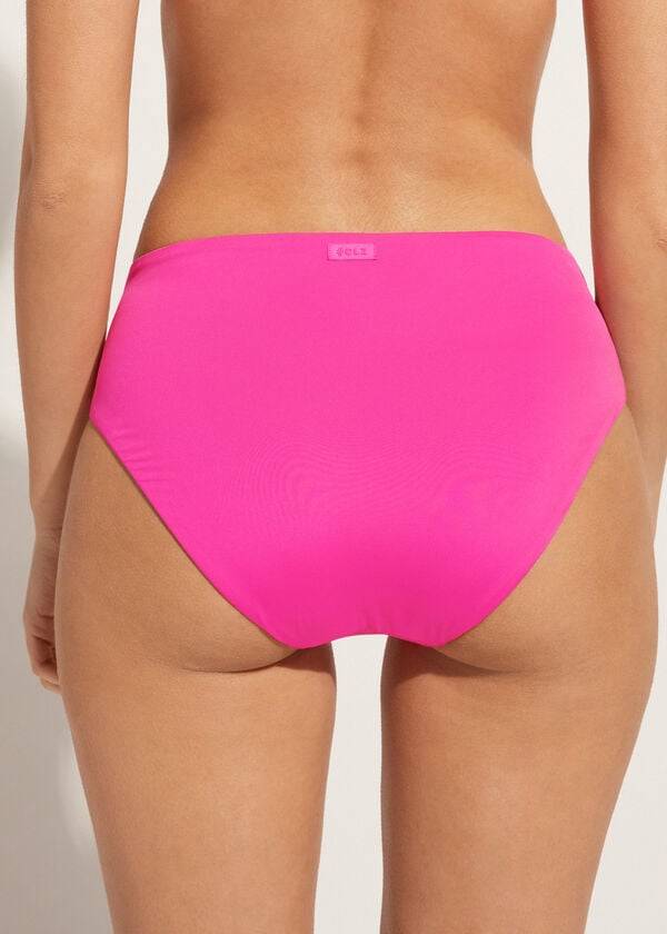 braguita de bikini ecológica de indonesia de cintura alta de calzedonia para mujer color rosa