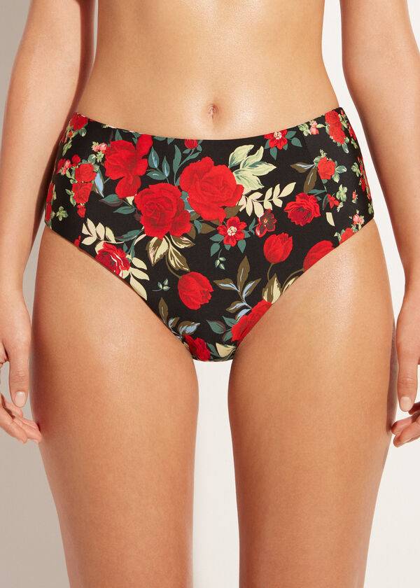 braguita de bikini reversible nizza de cintura alta de calzedonia para mujer color rosa