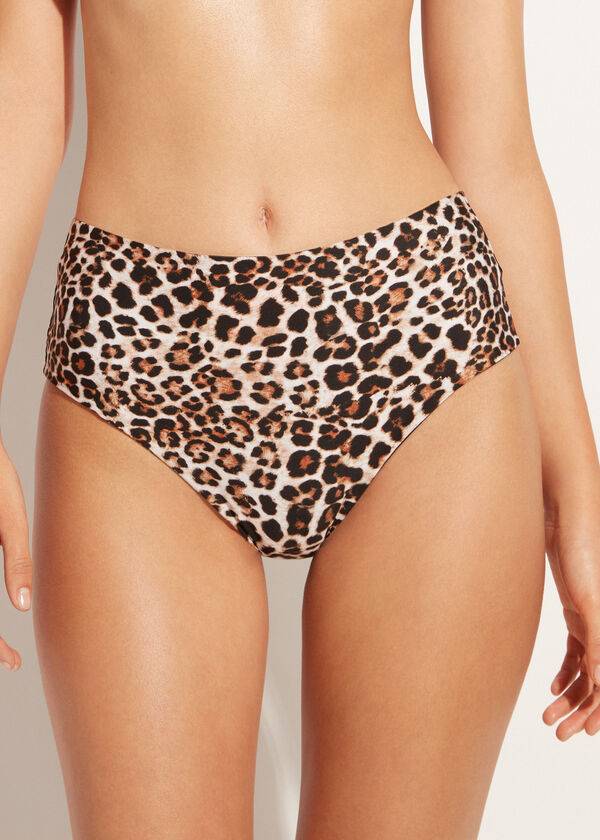 braguita de bikini reversible nizza de cintura alta de calzedonia para mujer color rosa
