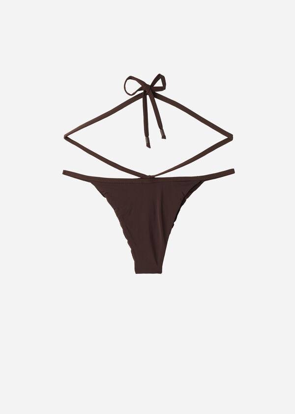 braguita de bikini brasileña islamorada de corte alto calzedonia para mujer en color marrón café