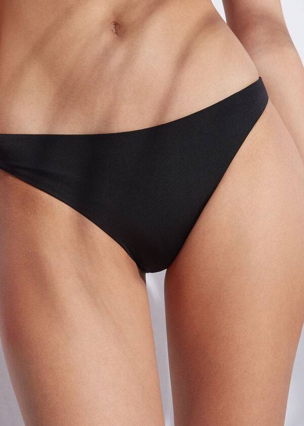 braguita de bikini de tiro bajo ecológica calzedonia indonesia para mujer color negro