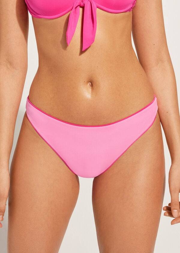 braguita de bikini de talle bajo ecológica rosa de calzedonia indonesia para mujer