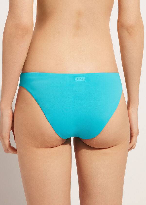 braguita de bikini ecológica de tiro bajo para mujer de calzedonia indonesia en turquesa