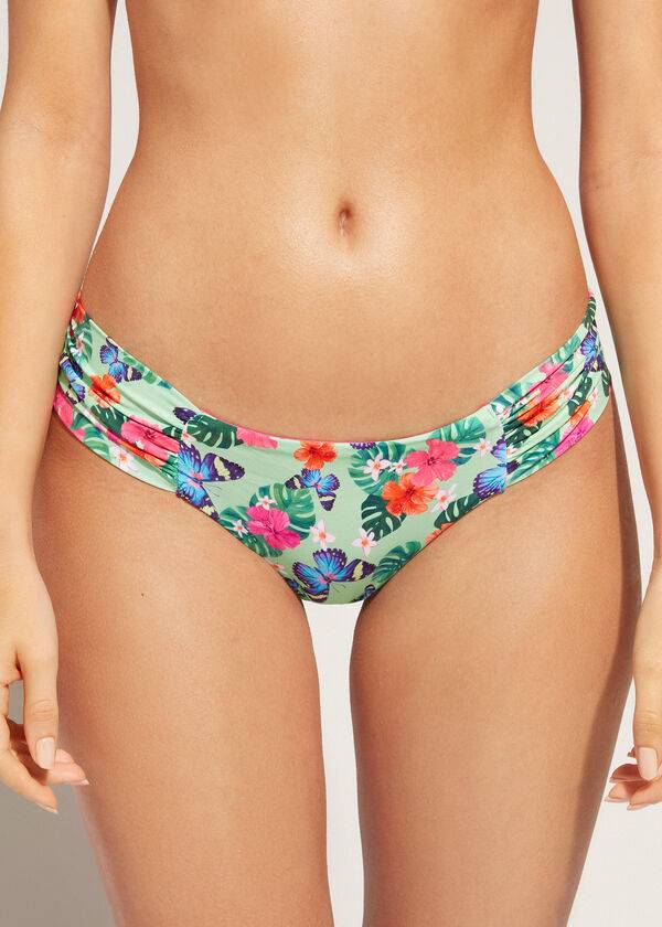 braguita de bikini brasileña malibu con volantes multicolor de calzedonia para mujer
