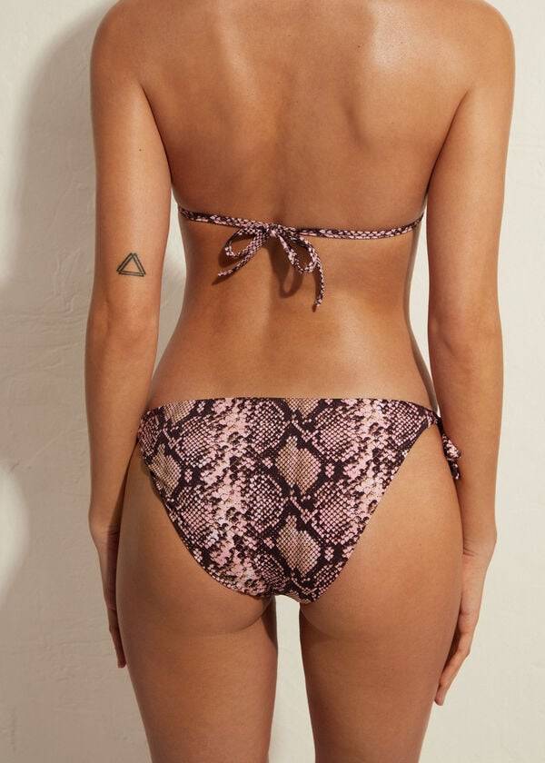 braguita de bikini sidney con lazo lateral para mujer de calzedonia color rosa