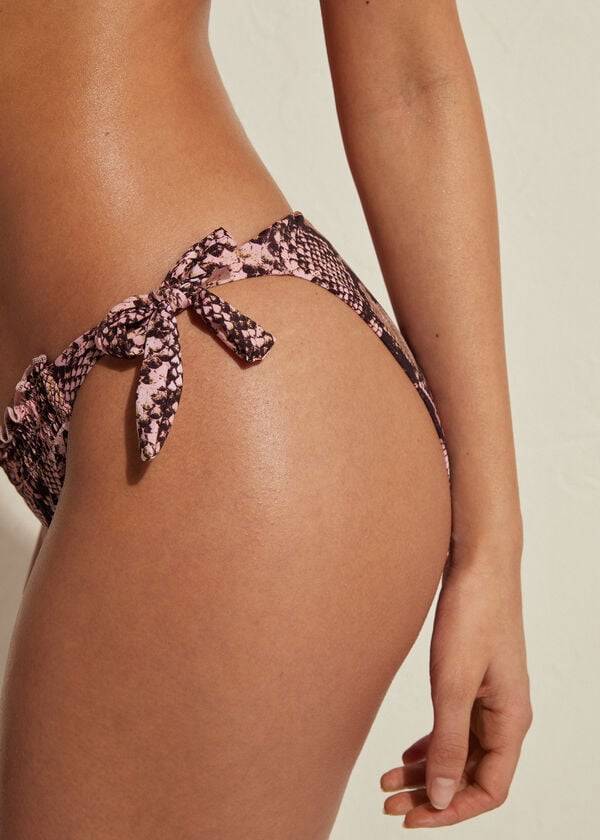 braguita de bikini sidney con lazo lateral para mujer de calzedonia color rosa