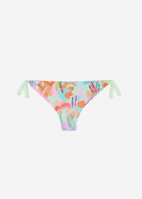 braguita de bikini brasileña con lazo lateral de calzedonia para mujer color verde tahiti