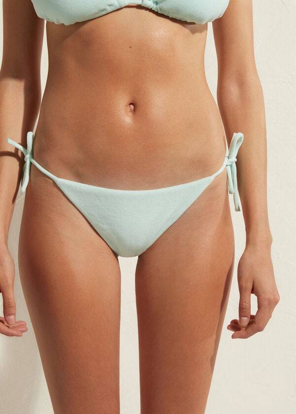 braguita de bikini ecológica calzedonia string beverly hills para mujer color azul