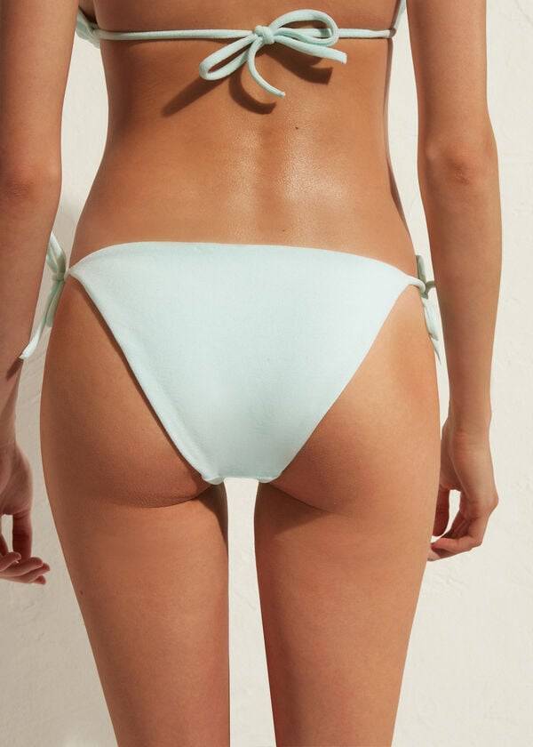 braguita de bikini ecológica calzedonia string beverly hills para mujer color azul