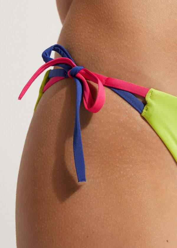 braguita de bikini calzedonia string tokyo para mujer color verde