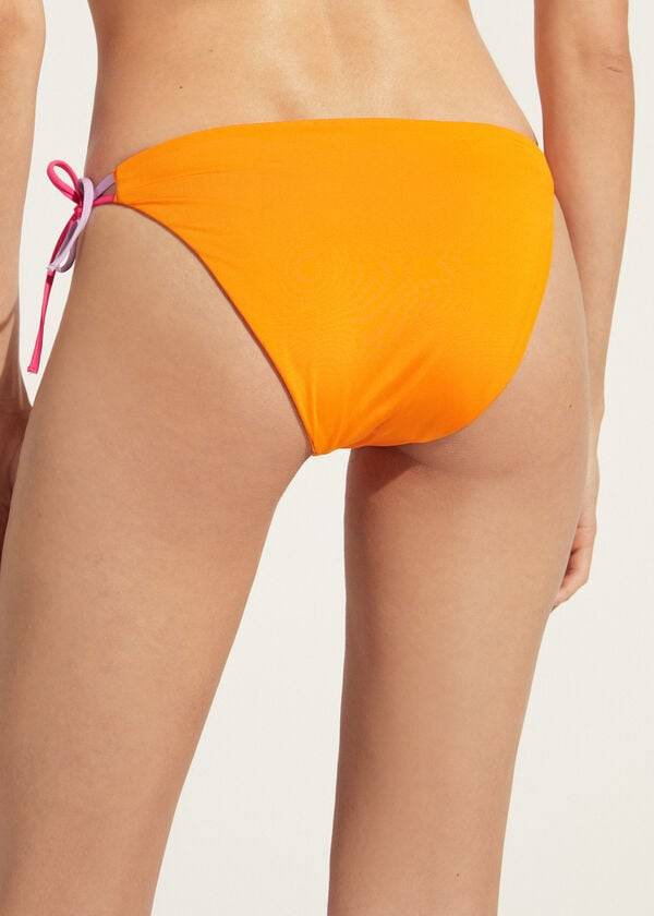 braguita de bikini calzedonia string tokyo para mujer color naranja