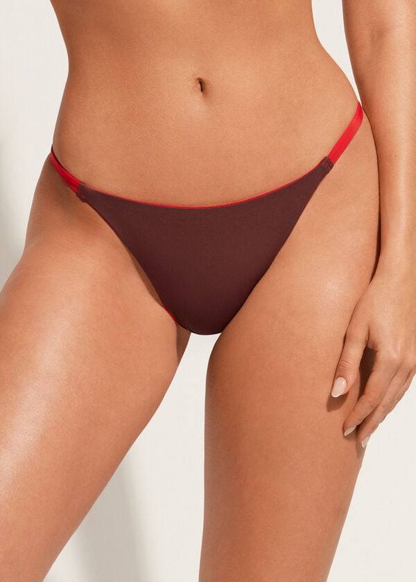 braguita de bikini calzedonia thong indonesia eco para mujer color rojo