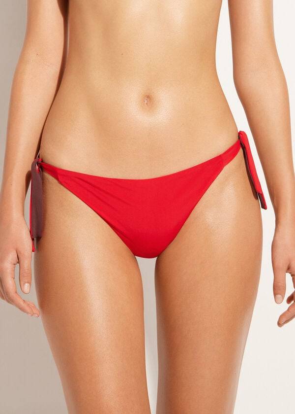 braguita de bikini ecológica de indonesia con lazo para mujer de calzedonia color rojo