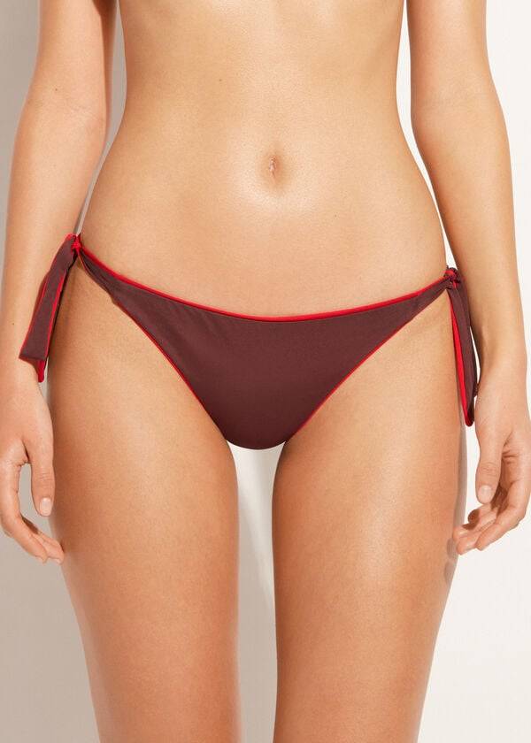 braguita de bikini ecológica de indonesia con lazo para mujer de calzedonia color rojo