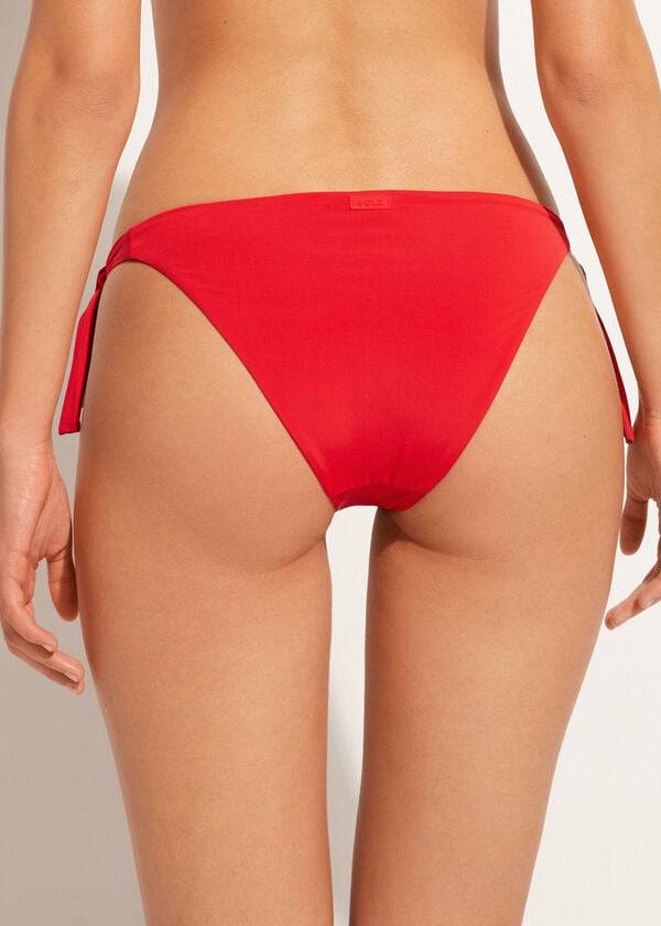 braguita de bikini ecológica de indonesia con lazo para mujer de calzedonia color rojo