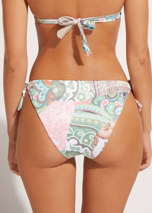 braguita de bikini verde saint tropez con lazo de calzedonia para mujer