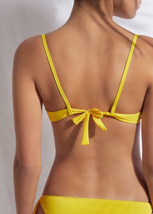 parte de arriba de bikini ecológica calzedonia balconette indonesia amarillo para mujer
