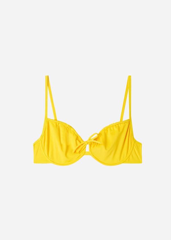 parte de arriba de bikini ecológica calzedonia balconette indonesia amarillo para mujer