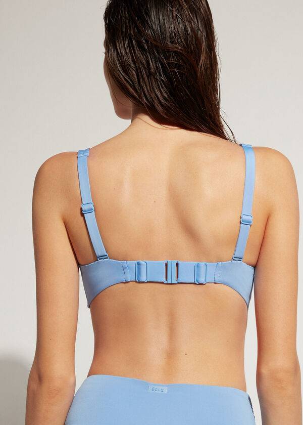 parte de arriba de bikini de mujer calzedonia balconette indonesia eco azul