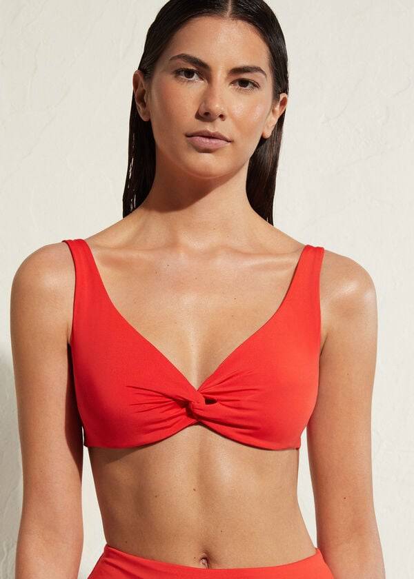 parte de arriba de bikini para mujer calzedonia balconette indonesia eco rojo