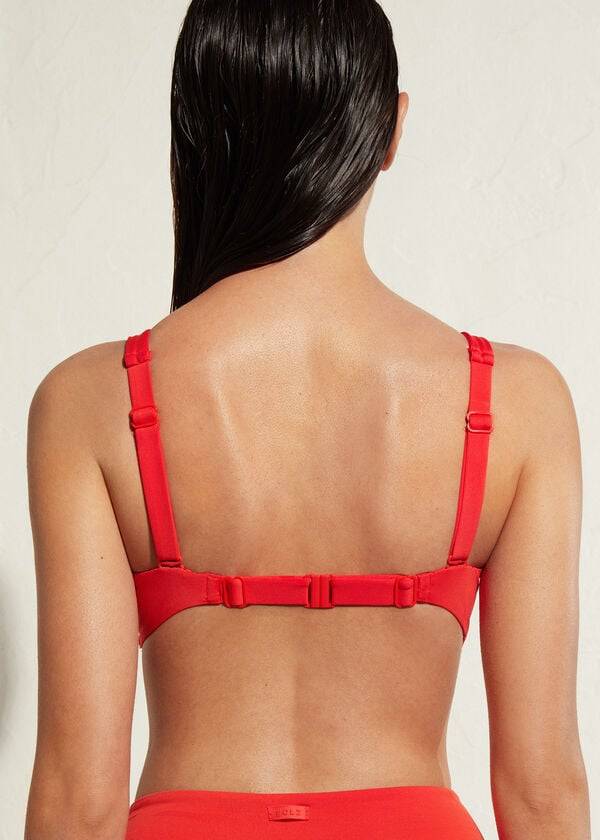 parte de arriba de bikini para mujer calzedonia balconette indonesia eco rojo