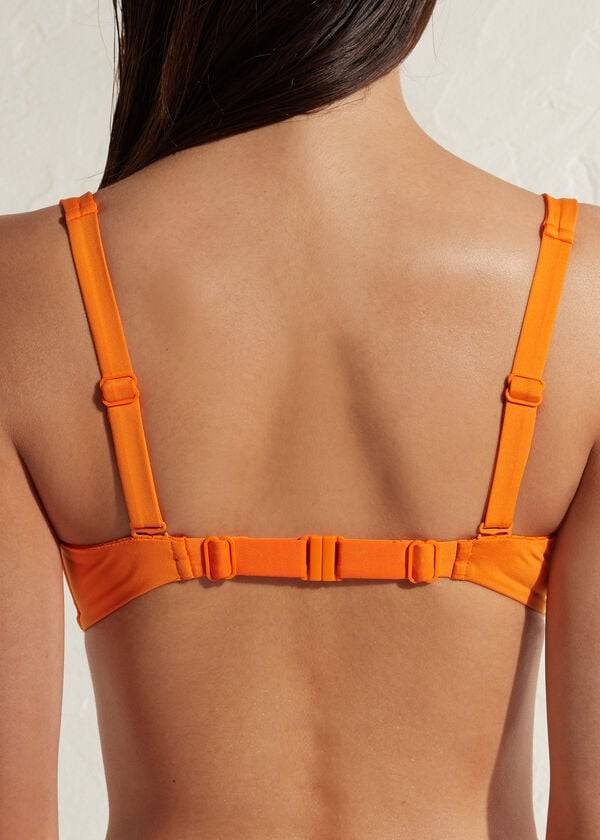 parte de arriba de bikini para mujer calzedonia balconette indonesia eco naranja