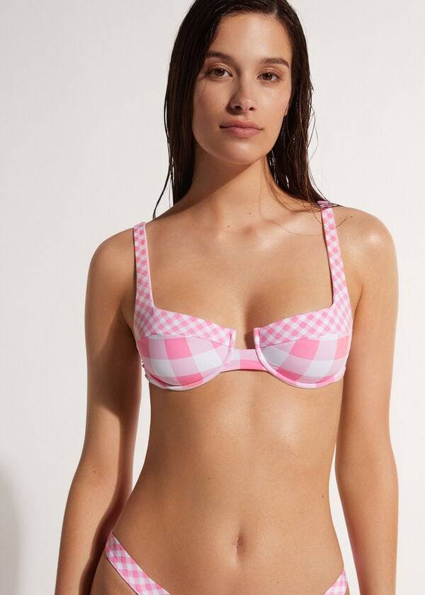 partes de arriba de bikini de mujer calzedonia balconette lione rosa