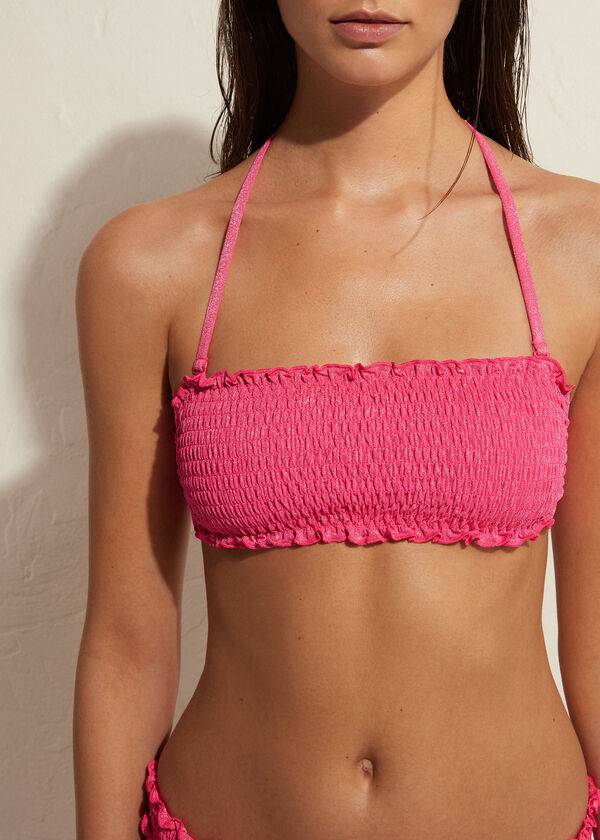 partes de arriba de bikini de mujer calzedonia bandeau formentera rosa
