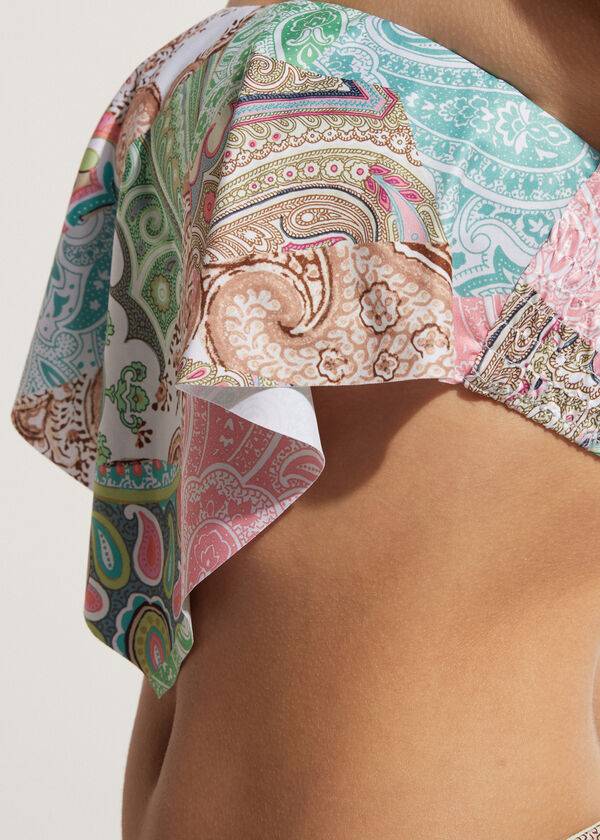 parte de arriba de bikini mujer calzedonia bandeau saint tropez turquesa