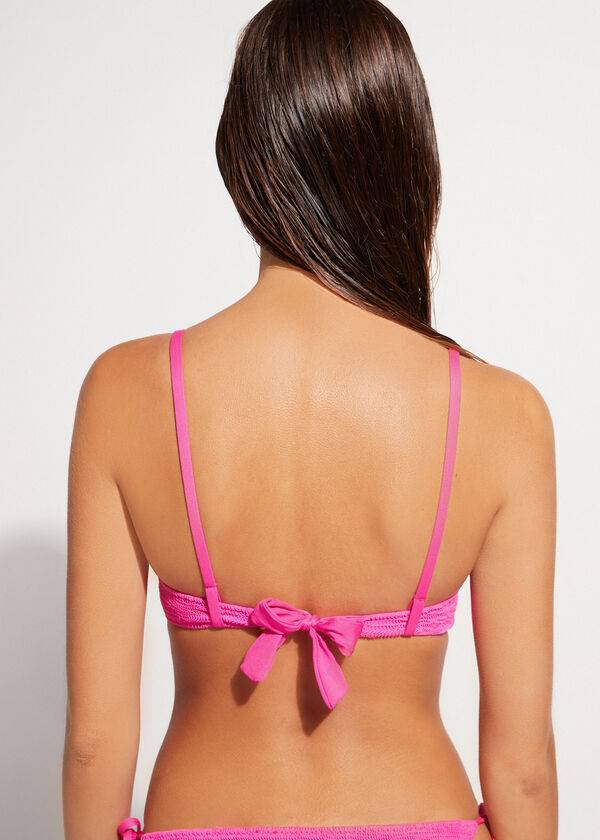 bikini de bikini push-up con relleno graduado de calzedonia para mujer color rosa