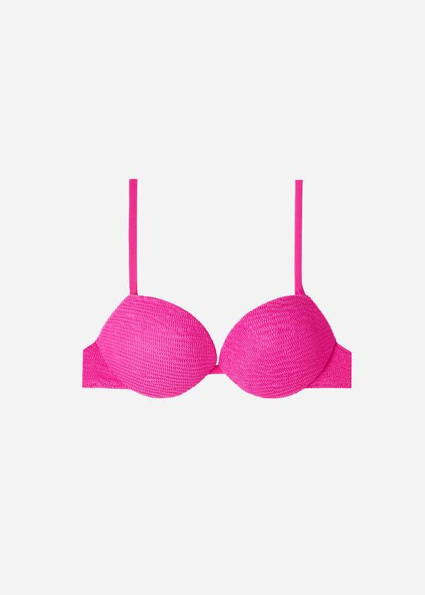 bikini de bikini push-up con relleno graduado de calzedonia para mujer color rosa