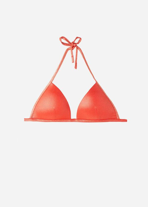 bikini triangular con relleno graduado calzedonia antigua para mujer en color naranja coral
