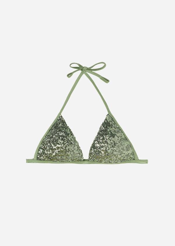 bikini triangular con relleno graduado cannes de calzedonia para mujer color verde