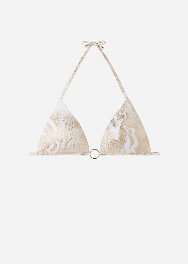 bikini de triángulo con relleno graduado calzedonia melbourne para mujer dorado