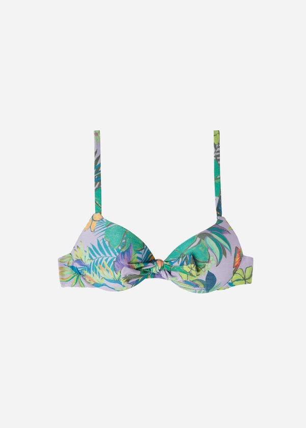 bikini brasileño push up graduado de calzedonia para mujer color morado