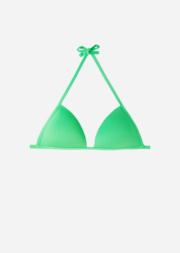 bikini de triángulo con relleno suave y graduado de calzedonia para mujer color verde