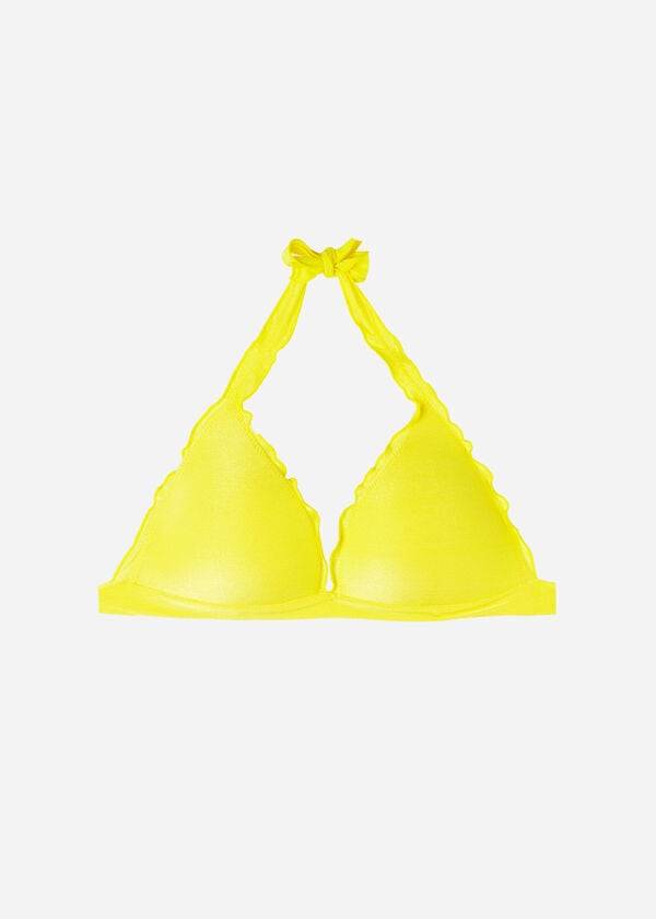 bikini de triángulo graduado formentera de calzedonia amarillo para mujer