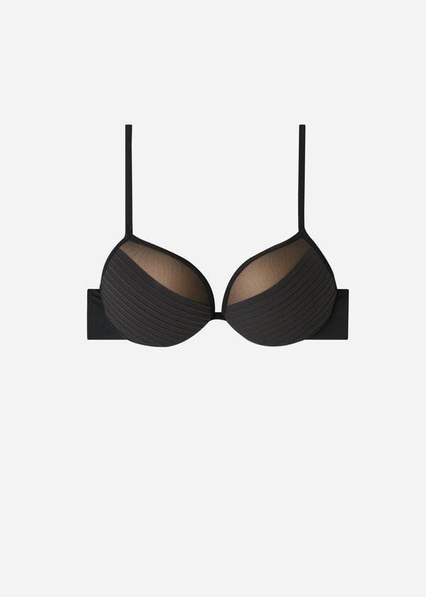 bikini de mujer calzedonia con push-up y relleno ligero tokyo color negro