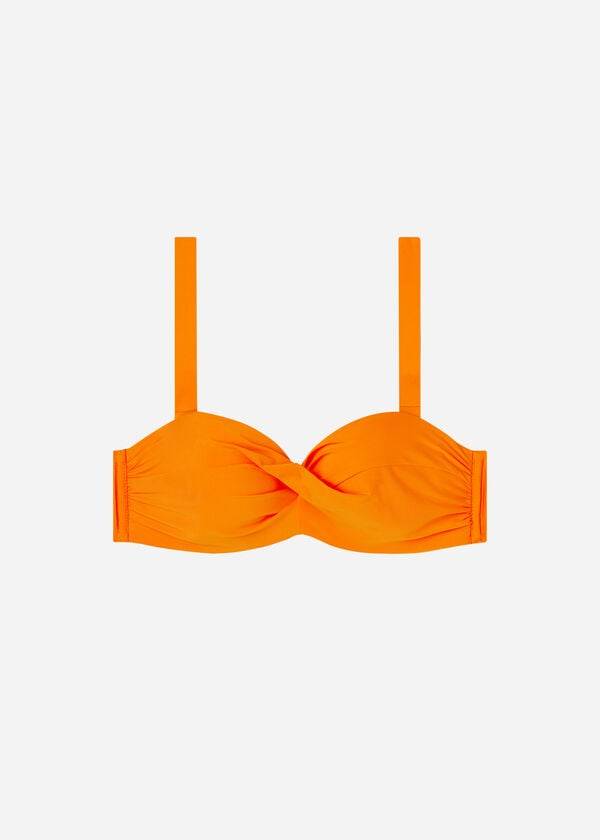 parte de arriba de bikini para mujer naranja calzedonia bandeau acolchado indonesia
