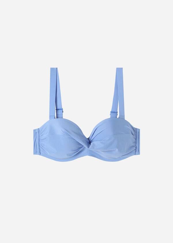 parte de arriba de bikini calzedonia quilted bandeau indonesia mujer azul